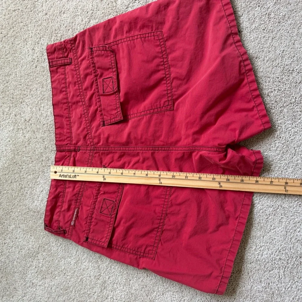 Y2K Unionbay Womens Red Utility Cargo Shorts Sz 11 Cotton Nylon Blend Casual